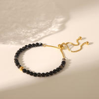 Encanto Pulsera de piedra Natural Multicolor para mujer, brazalete de cuentas hecho a mano chapado en oro de acero inoxidable, regalo de joyería de tendencia femenina,joyería de mano de alta gama que combina con todo, pulsera de acero inoxidable, joyería - details 1