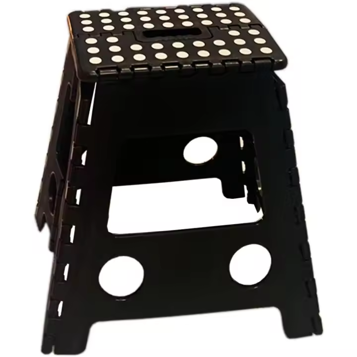 Taburete Plegable La Bolata PVC Compacto 29x22x39cm 150KG BLANCO/NEGRO - 1