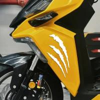 Pareja De Pegatinas De Claw Monster Para Moto Resistente Al Agua Y Al Sol Decoración Para Tanque De Combustible Faros Casco Y Cuerpo De La Moto - details 1