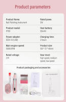 Pulidor de uñas, bolígrafo pulidor de piel muerta, pulidor de uñas de prueba, mini amoladora eléctrica de herramientas de manicura, oro rosa - details 9