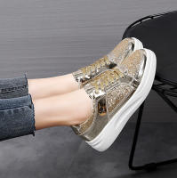 Zapatos Planos De Brillo Elegantes Y Moda Con Suela Gruesa Transpirables Ligeros Para Mujer Zapatos Deportivos Casuales Con Cierre De Lazo - details 11