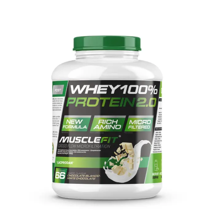 Whey 100% Protein 2000g - MuscleFit  Concentrado de Proteína para Creación de Músculo - 1