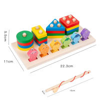 Juguetes Educativos Montessori Para Bebés Madera Colores Y Formas Bloques De Colorido Aprendizaje Para Niños Y Niñas Regalo De Cumpleaños - details 6