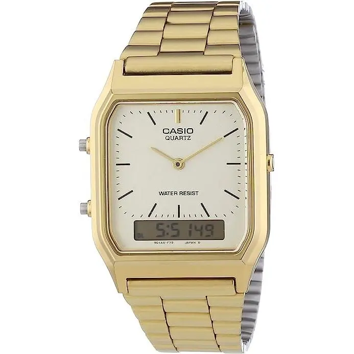 Reloj Casio VINTAGE EDGY AQ-230GA-9D unisex dial analógico y digital Hora dual - alarma - 1