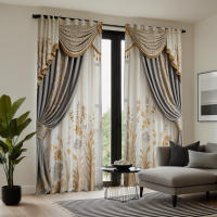 2 Piezas Cortinas De Flor Vintage Gris HD Para Decoración De Hogar Estilo Rústico Para Sala De Estar Y Dormitorio Tela De Poliéster 100% - details 4