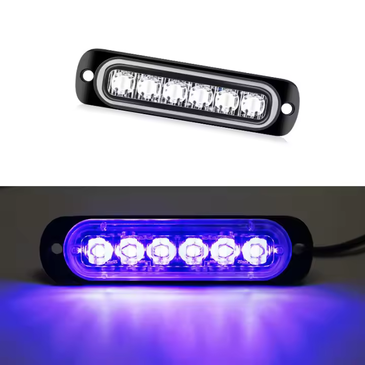 Luz De Advertencia LED Para Coche Y Camión Universal 12V 24V 6LED Barra Lateral Emergencia Vehicular Lámpara De Señalización - 1