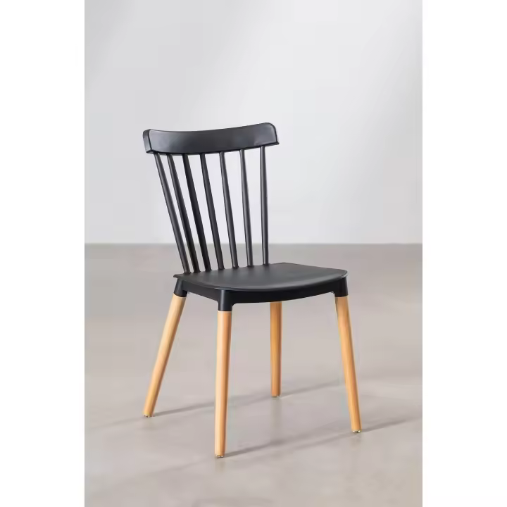 ORION91 Silla ALCIONE Color Negro Patas Haya 83x48x52,5cm Comedor Oficina Salón Teletrabajo Cocina - SpazioLuzio - 1
