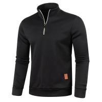 Sudadera De Punto De Polyester Para Hombre Con Cuello Alto Y Cremallera Media Casual Para El Día a Día Estación Primavera Otoño Sin Capucha - details 1