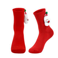 Pareja De Medias Navideñas Rojas De Plush Suave Y Amigable Con La Piel Transpirable Y Resistente Al Desgaste Para Mujer Medias Para Salto Y Piso - details 14