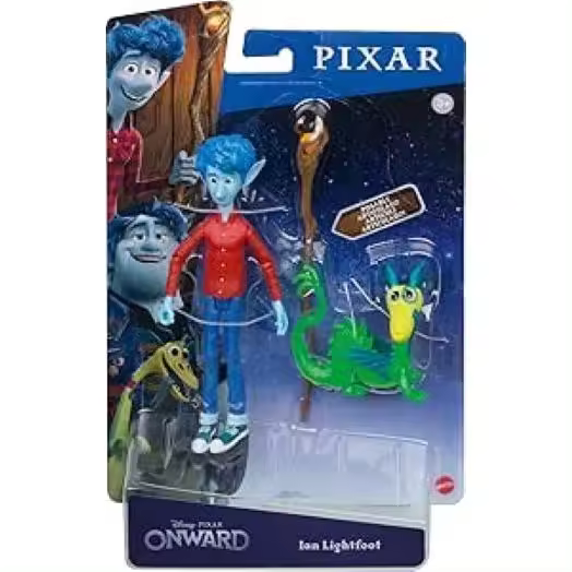 DISNEY : Staff y Blazey - Onward - Incluye su bastón de mago mágico y su dragón mascota blazey  - Coleccionables - Regalo Original - Edad recomendada mayores de 3 años - 1