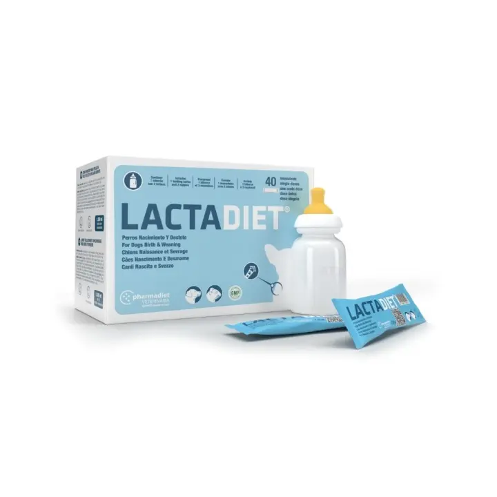 PHARMADIET - Lactadiet (40 Sobres) - Nacimiento y Destete en Perros y Roedores (Incluye Biberón) - 1