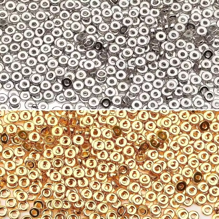1500pcs De Cuentas De Espaciador Redondas Planas De 6mm Para DIY Pulseras Collares Aretes Hecho a Mano Suministros De Joyería - 1