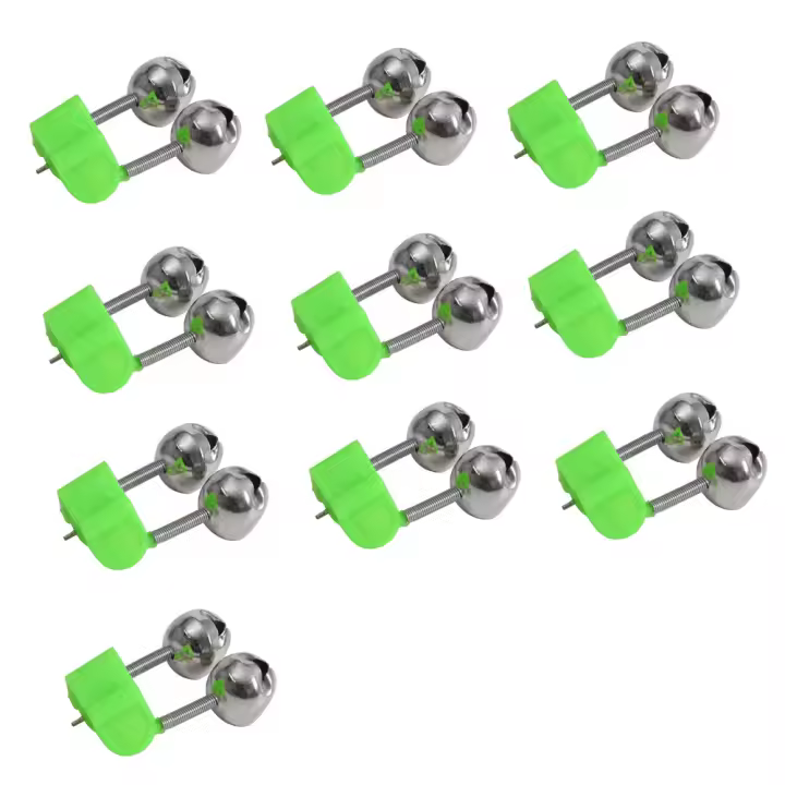 10pcs Clip De Campana De Pescar Durable Y Sensible Con Doble Campana Compacto Y Portátil Para Buoy De Pesca Material Compuesto - 1