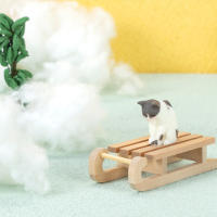 Mini Esquife De Simulación No Tóxico 1/12 Modelo De Madera Decoración Para El Hogar Accesorios Para Casa De Muñecas Ornamento De Esquife De Nieve Odoríless - details 2