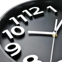 Reloj decorativo de cuarzo Silencioso sin Tictac, Gran Pantalla digital 3D, funciona con Pilas (Negro) - details 3