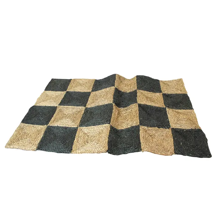 ORION91 Alfombra Ajedrez Interior y Exterior FIBRA NATURAL 180 x 120 cm - SpazioLuzio - 1