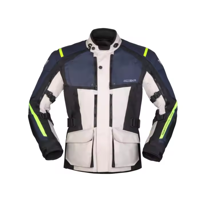 Chaqueta de moto para hombre modeka varus girs claro-azul, chaqueta 3 en 1 - 1