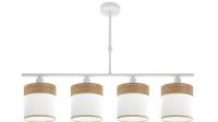 Fabrilamp - Lampara Cloe 4xe14 Blanca/blanca-madera Clara Regx75x14 cm - details 1