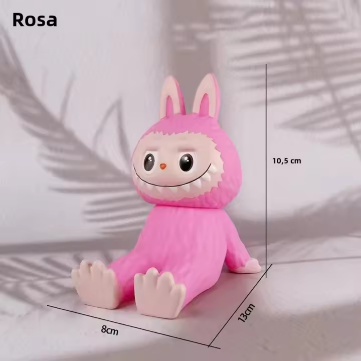 Soporte De Teléfono Kawaii Labubu Figura De Acción PVC Para Decoración Del Hogar Accesorio Para Mesa Regalo Para Niños Y Adultos - 1
