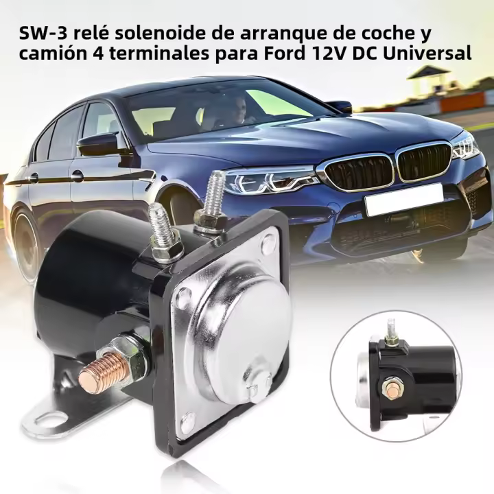 Relé Universal 12V DC Para Coche Camión Tipo De Arranque Magnético Con Terminales SW-3 Práctico Y De Alta Resistencia - 1