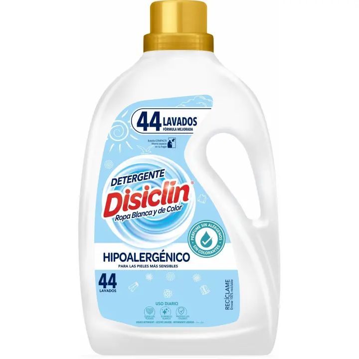Disiclin - Detergente Hipoalergénico para ropa y de color 44 lavados 2.300ml - 1
