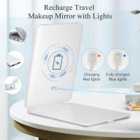 Espejo iluminado portátil de la belleza del maquillaje, iluminación de 3 colores, pantalla táctil de Dimmable, espejo cosmético plegable del tablero LED con las luces - details 0
