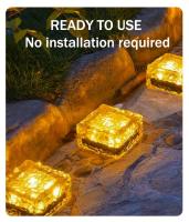 Luces Solares Para Jardín Luz De Piedra Helada Cubo Luz De Pista Al Aire Libre Impermeable Luces De Piso Solar Para Fiesta - details 1