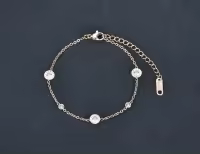 Pulsera De Cadenas Y Enlaces Lokaer Clásica Con Numeros Romanos Y Circonita Zirconia Para Mujer En Acero Titánico Joyería Charms B18019 - details 11
