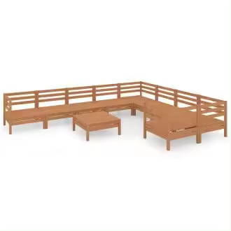 VIDAXL 3083262 pack de 10 piezas para exterior fabricado en madera de pino maciza con acabado en marrón miel vida xl - 1