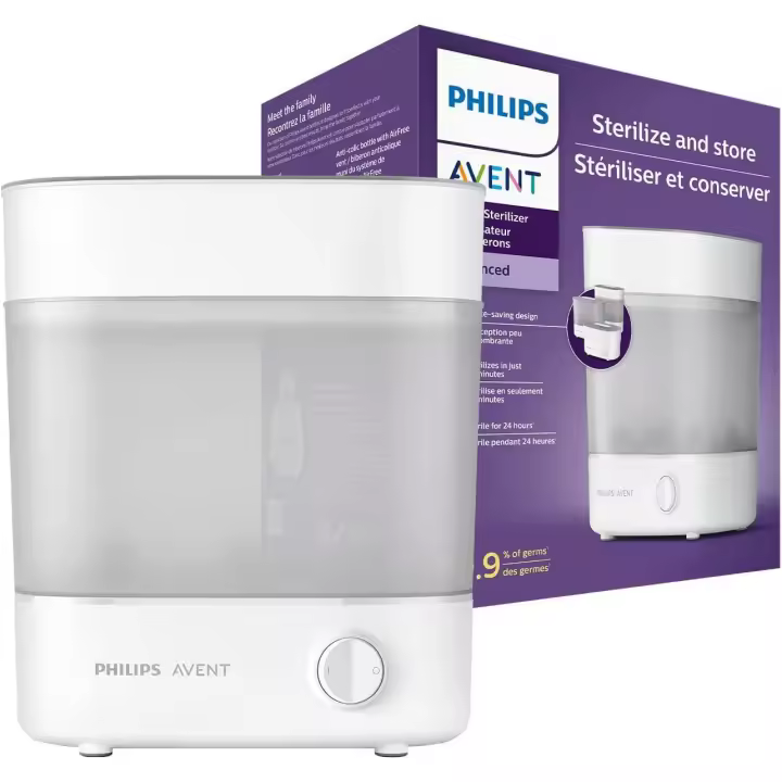 Philips Avent Esterilizador De Botellas Eléctrico A Vapor Para Hasta 6 Biberones, Tetinas, Chupete, Sacaleches Y Accesorios, Diseño Modular, Elimina el 99.9% de Gérmenes Dañinos, Color Blanco - SCF291/00 - 1