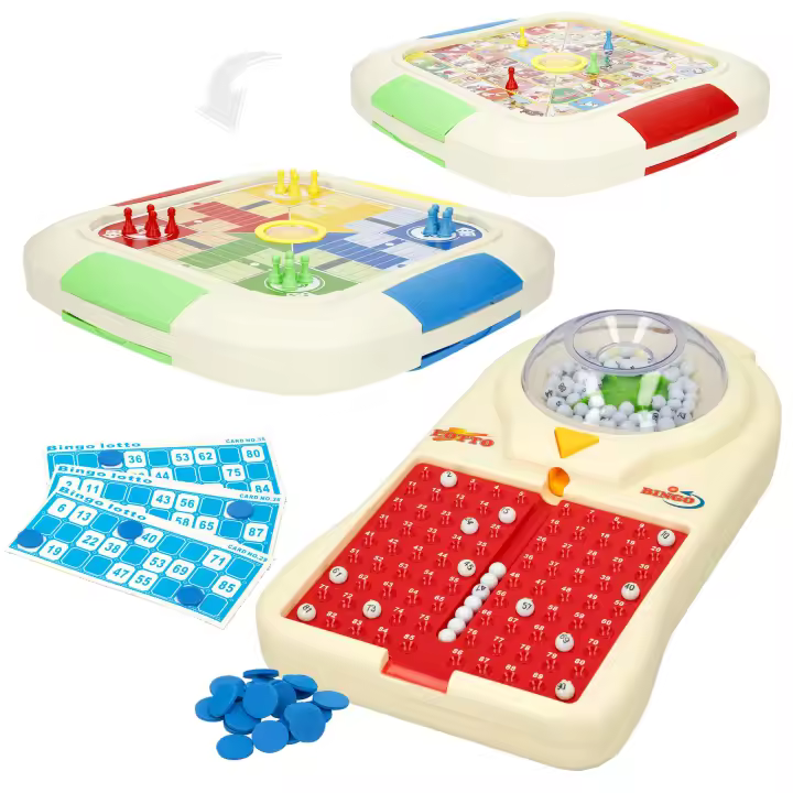 COLORBABY - Set 3 juegos de mesa, bingo electrónico, parchís, el juego de la oca, Set completo con tableros y fichas, para más de 2 jugadores,
juegos reunidos de mesa, juegos de mesa, niños 5 años y toda la familia - 1