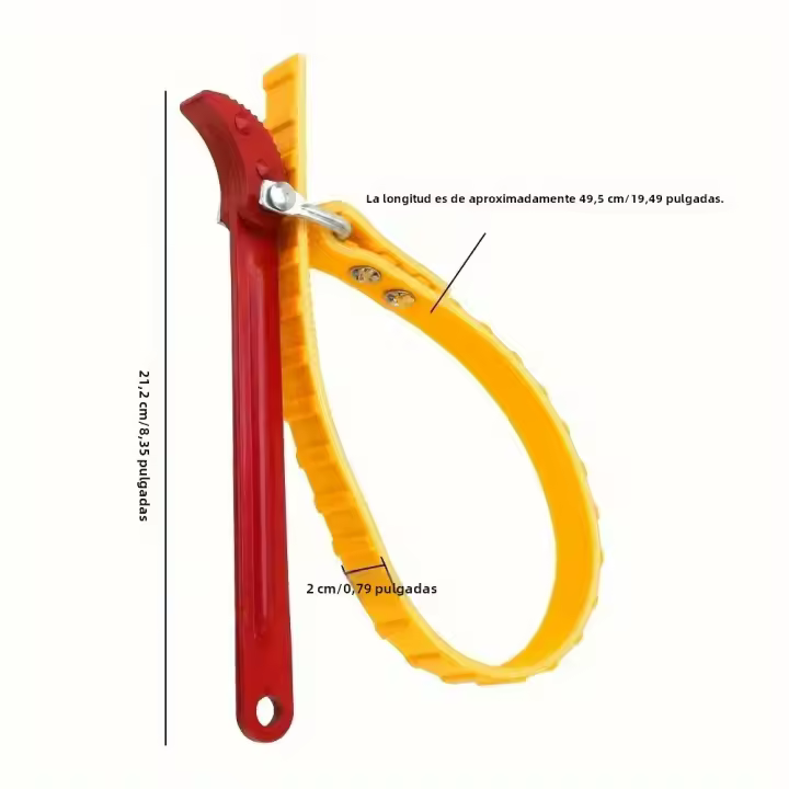 Ajustable Correa Destornillador De Filtro De Aceite 8IN Herramienta De Desmontaje De Cartridaje Para Automóviles Y Motocicletas - 1