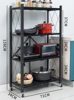 Estantes plegables para cocina microondas , organizador de salón de baño, estantería de almacenamiento de metal libro juguete, estantería para con ruedas ,ESTANTERIA MICROONDA DE METAL negro o blanco - details 0