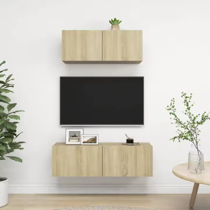 vidaXL Juego de muebles de salón 2 piezas roble Sonoma - 1