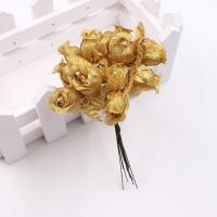 12pcs Bouquet De Flores Artificiales Rosa De Seda De 2cm Para Decoración De Boda DIY Scrapbook Wreath Caja De Regalo Y Artesanía - details 3