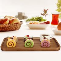 Plato De Madera De Acacia Japonés Rectangular Para Comedor Frutas Aperitivos Taza De Té Oval Tratamiento De Superficie Natural - details 4