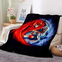 Manta De Flannel Tigre Negro Dorado 3D Para Sofa Cama Viaje Moderna Antipelusa Regalo De Cumpleaños Manta De Cobertor Rectangular Para Adultos - details 4
