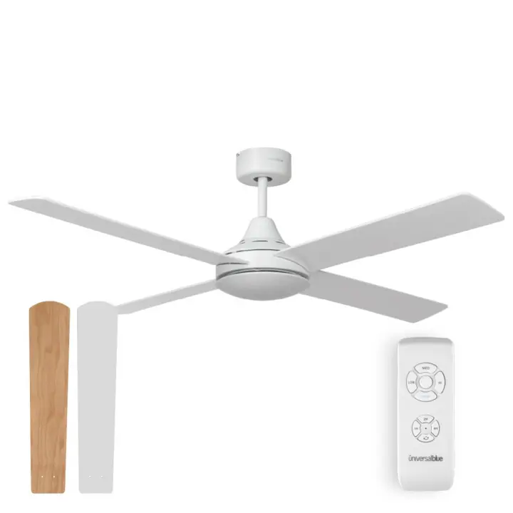 UNIVERSALBLUE Universalblue Ventilador de Techo Blanco Sin Luz Motor AC 3 Velocidades Función Invierno - 1