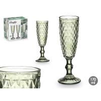 Arte Regal Set 6 Copas Cava Diamante Verde 170 ml 7 x 7 x 20 cm - details 0