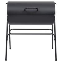 vidaXL Parrilla barril 2 rejillas de cocción negro acero 80x95x90 cm - details 2