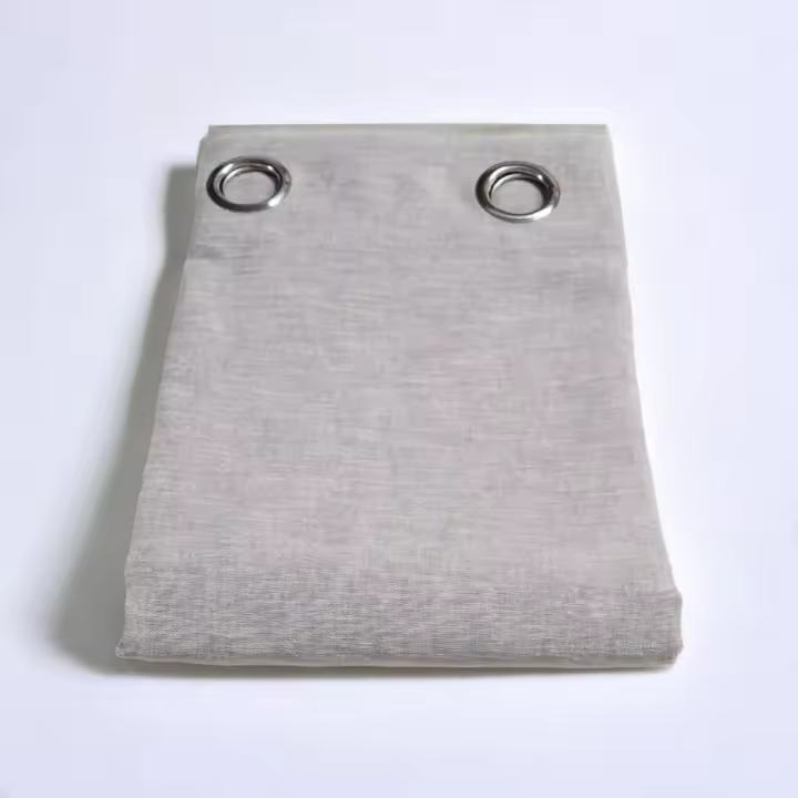 Mercatienda.es - Visillos Rústicos para Ventanas -145 y 200cm de ancho- Paquete de 2 Unidades en Gris. - 1