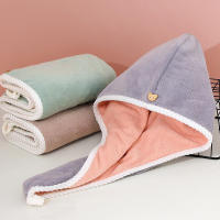 Bolera De Secado De Pelo De Doble Capa Coral Velvet Super Absorbente Toalla De Secado Rápido Para Ducha Capa Suave - details 10