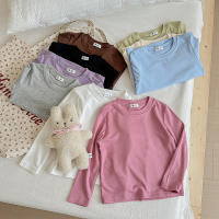 Camiseta De Algodón Para Niños Y Niñas Con Manga Larga En 9 Colores Estilo Casual Solido Base Coat Ropa De Ocio Unisex - details 2