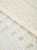 Cortina Pequeña De Encaje Beige Con Borla Para Puerta De Dormitorio Y Sala De Estar Decoración De Fiesta De Verano Instalación En Techo Tipo Japonés Y Coreano Material Poliéster 100% - details 4