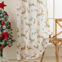 2PC Cortinas Navideñas Decorativas Para Sala De Estar Y Dormitorio Pantalla De Ventana Modernas De Poliéster Sin Cortina Doble - details 8
