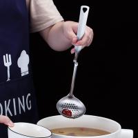 2 PCS Forzar cuchara ranurada Tamiz de bolsillo Cuchara de sopa Cucharón Colador Juego Cucharón de acero inoxidable Cucharas de acero ranuradas Cuchara Utensilio de cocina Set para cocinar - details 2