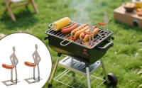 4 PCS Soporte Para Hot Dog Y Salchicha De Acero Inoxidable Reutilizable Para Barbacoa Y Picnics Herramienta De Cocina Práctica - details 1