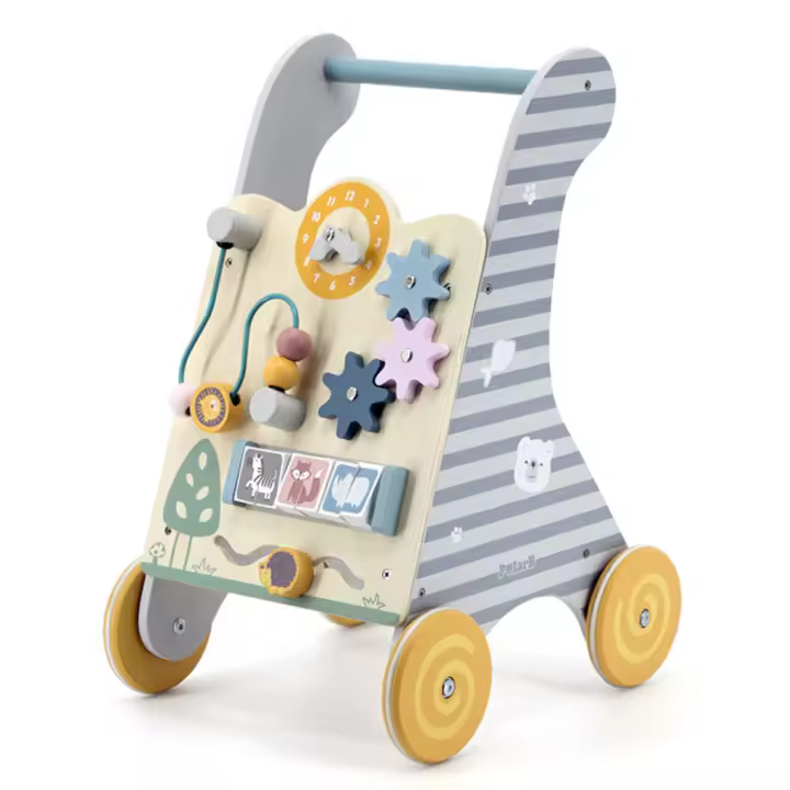 PolarB - Andador bebe primeros pasos correpasillos de madera Montessori multifunción - centro actividades y juguetes +6 meses - carrito interactivo… - 1