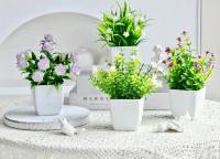 Plantas de Flores Artificiales, Pequeñas Plantas Artificiales en maceta,Flor Falsa,4 Piezas Mini Plantas Artificiales with Metas Pequeñas Plantas Falsas with Flores para Mesa Oficina Mesa Sala Baño Decoración Interior - details 2
