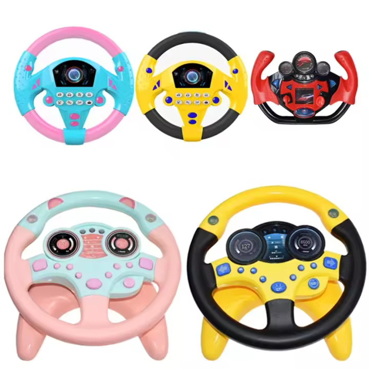 Juguete Educativo Para Bebés Y Niños Con Volante Eléctrico Y Luz Sonido Copiloto Para Carro De Bebé Material Plástico - 1